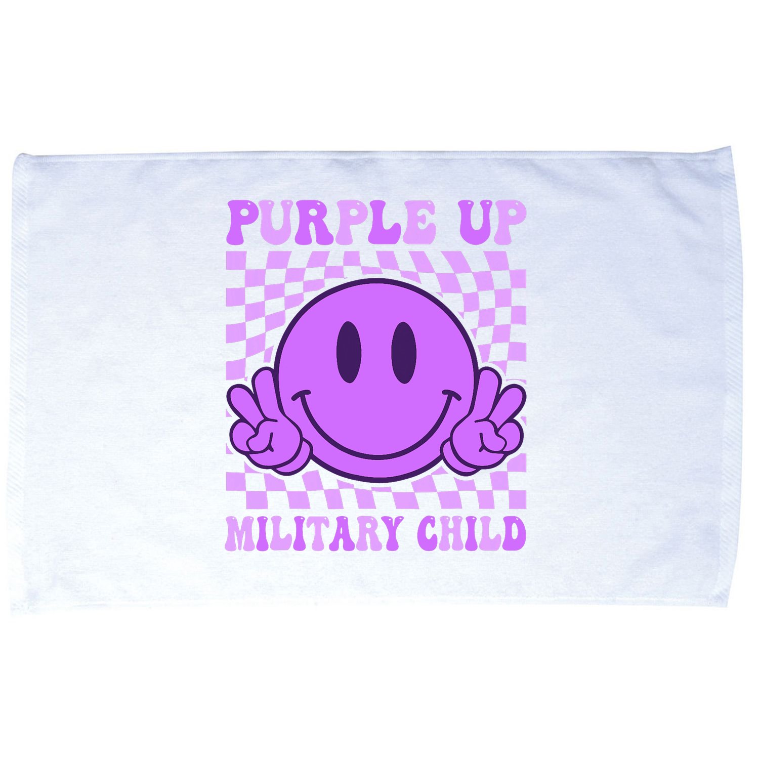 Purple Up For Military Military Child Smile Face  Microfiber Hand Towel