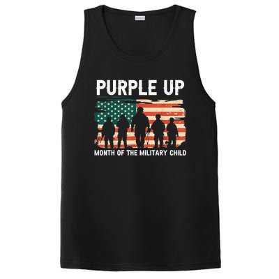 Purple Up For Military Kid Military Child Month US Flag PosiCharge Competitor Tank