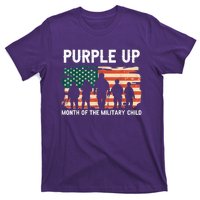 Purple Up For Military Kid Military Child Month US Flag T-Shirt