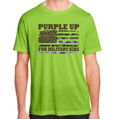 Purple Up For Military Kids Usa Flag Adult ChromaSoft Performance T-Shirt