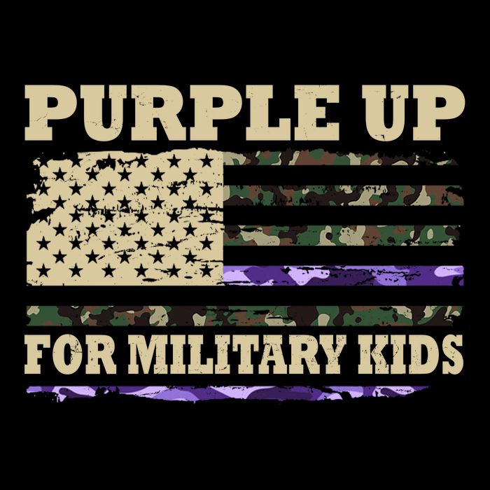 Purple Up For Military Kids Usa Flag Bucket Hat