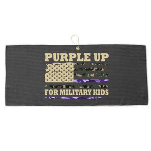 Purple Up For Military Kids Usa Flag Large Microfiber Waffle Golf Towel