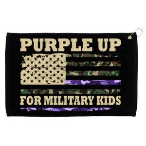 Purple Up For Military Kids Usa Flag Grommeted Golf Towel