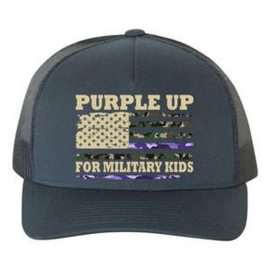 Purple Up For Military Kids Usa Flag Yupoong Adult 5-Panel Trucker Hat