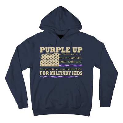 Purple Up For Military Kids Usa Flag Hoodie