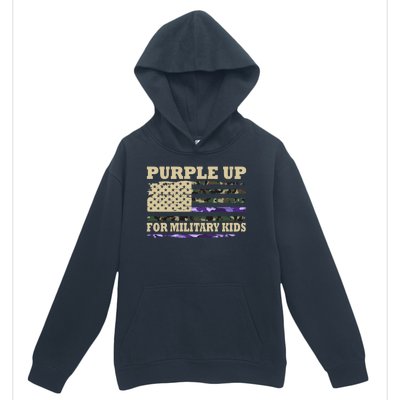 Purple Up For Military Kids Usa Flag Urban Pullover Hoodie