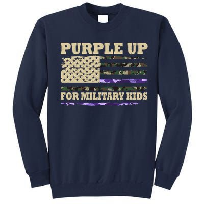 Purple Up For Military Kids Usa Flag Tall Sweatshirt