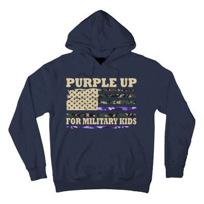 Purple Up For Military Kids Usa Flag Tall Hoodie