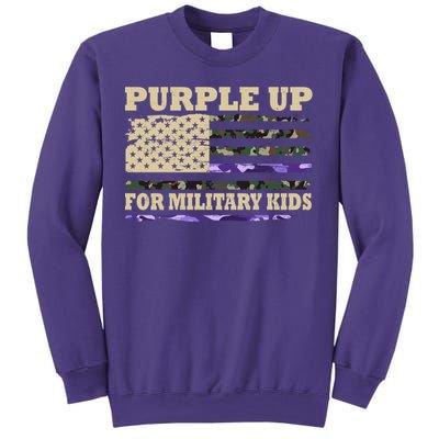 Purple Up For Military Kids Usa Flag Sweatshirt