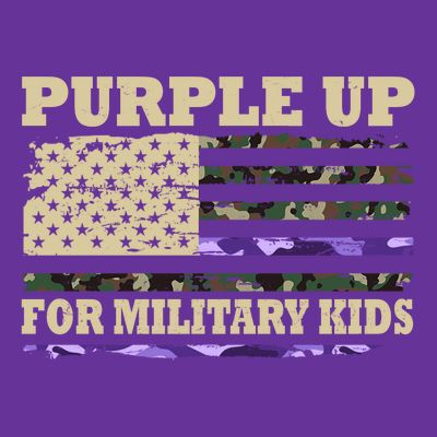 Purple Up For Military Kids Usa Flag T-Shirt