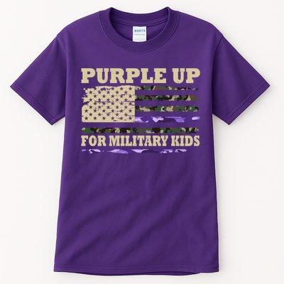 Purple Up For Military Kids Usa Flag Tall T-Shirt