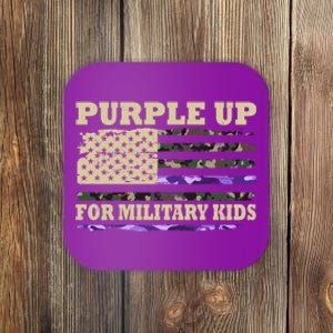 Purple Up For Military Kids Usa Flag Coaster