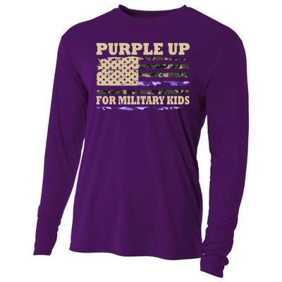 Purple Up For Military Kids Usa Flag Cooling Performance Long Sleeve Crew