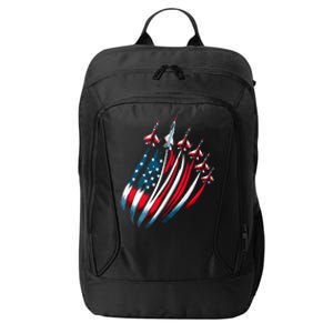 Patriotic Usa Flag Fighter Jets Boy 4th Of July City Backpack