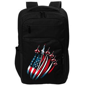 Patriotic Usa Flag Fighter Jets Boy 4th Of July Impact Tech Backpack