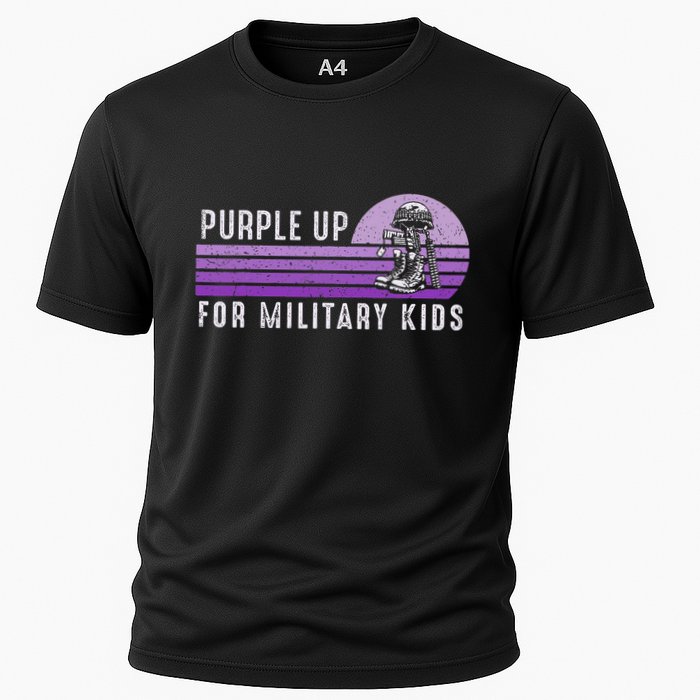 Purple Up For Military Child Month Boots Sunset Cooling Performance Crew T-Shirt