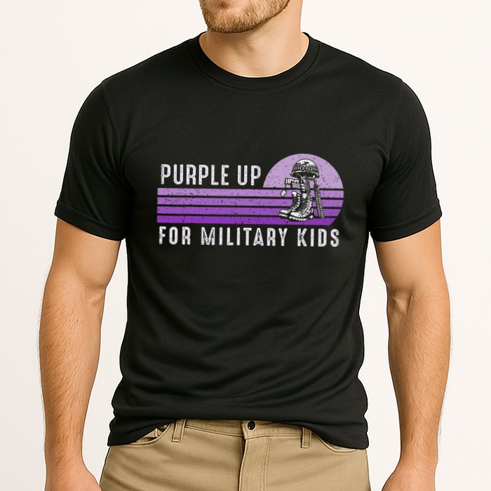 Purple Up For Military Child Month Boots Sunset Cooling Performance Crew T-Shirt
