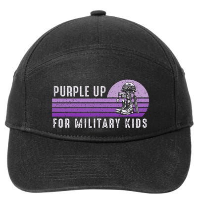Purple Up For Military Child Month Boots Sunset 7-Panel Snapback Hat