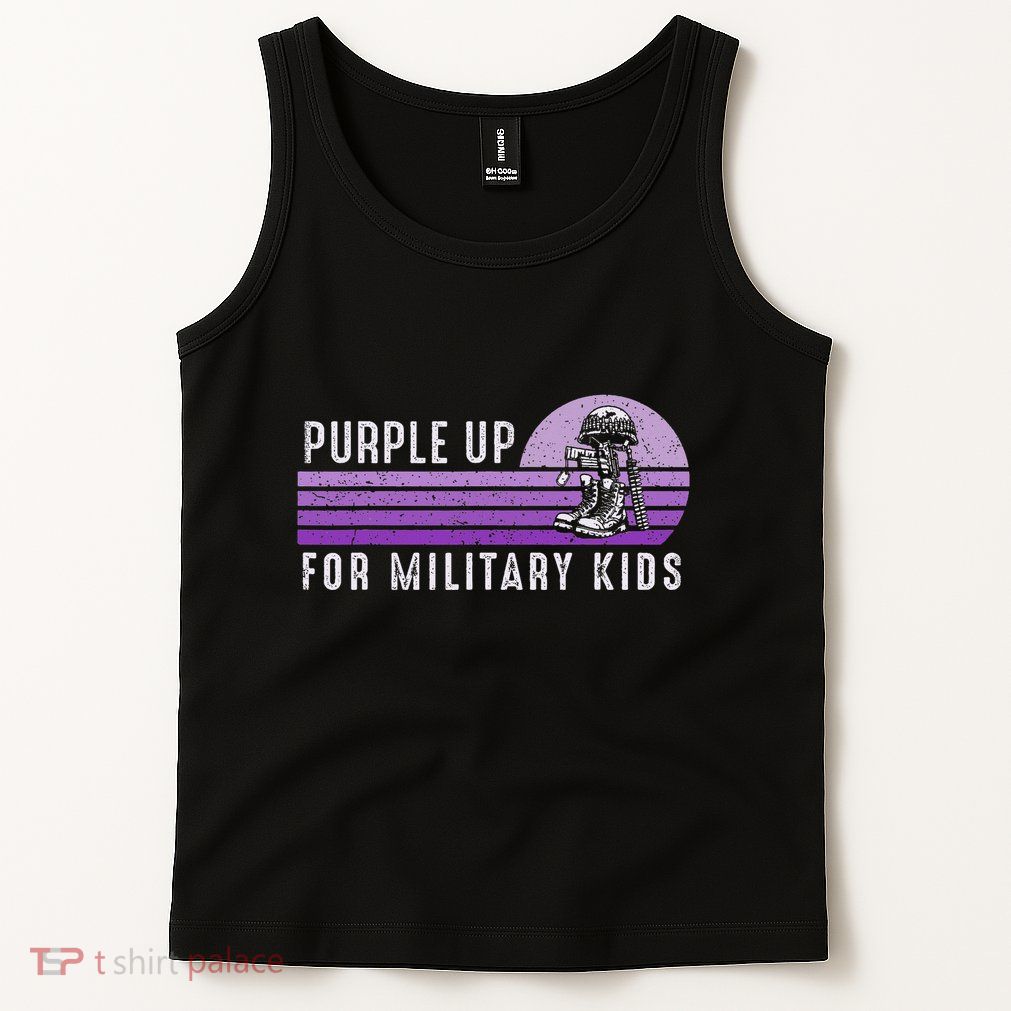 Purple Up For Military Child Month Boots Sunset Tank Top