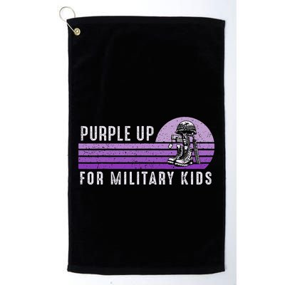 Purple Up For Military Child Month Boots Sunset Golf Towel
