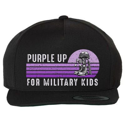 Purple Up For Military Child Month Boots Sunset Wool Snapback Cap