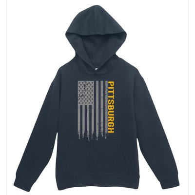 Pittsburgh Usa Flag Patriotic American From Pittsburgh Urban Pullover Hoodie