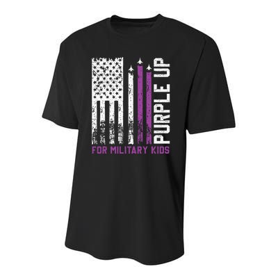 Purple Up For Military Military Child Month Youth Performance Sprint T-Shirt