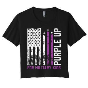 Purple Up For Military Military Child Month Women's Crop Top Tee