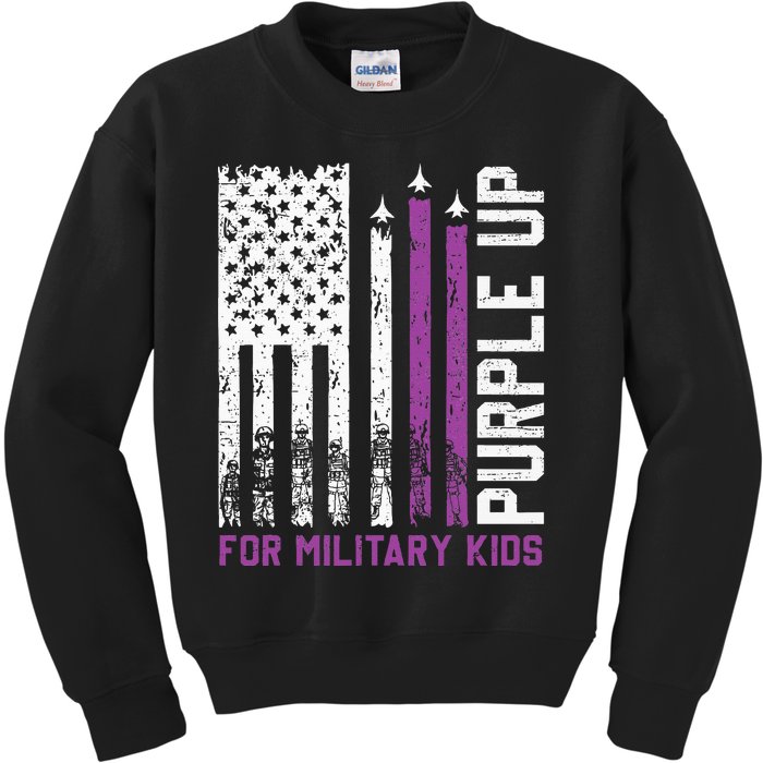 Purple Up For Military Military Child Month Kids Sweatshirt