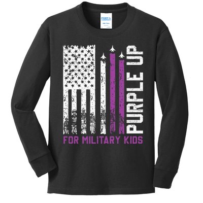 Purple Up For Military Military Child Month Kids Long Sleeve Shirt