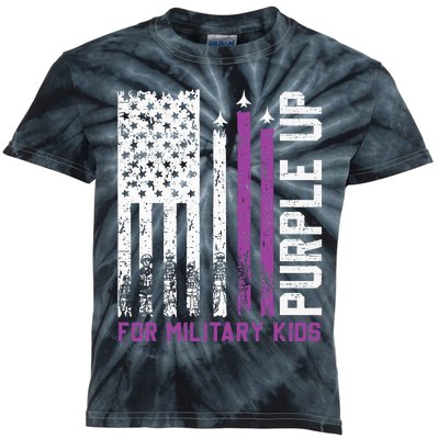 Purple Up For Military Military Child Month Kids Tie-Dye T-Shirt