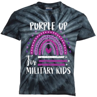 Purple Up For Military Military Child Month Kids Tie-Dye T-Shirt