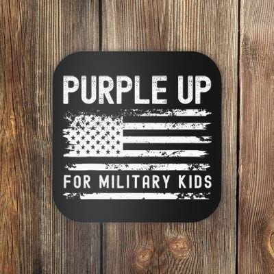 Purple Up For Military Military Child Month Usa Flag Coaster