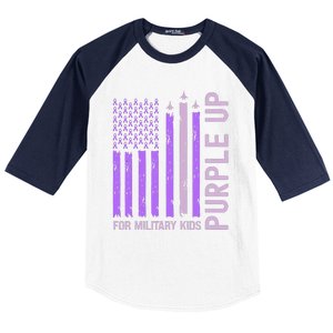 Purple Up For Military K.Ids Military Child Month Gift Baseball Sleeve Shirt