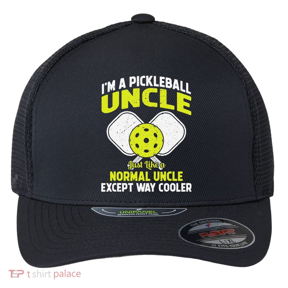 Pickleball Uncle Funny Pickleball Player Gift For Him Flexfit Unipanel Trucker Cap