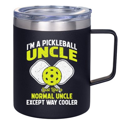 Pickleball Uncle Funny Pickleball Player Gift For Him 12oz Stainless Steel Coffee Mug