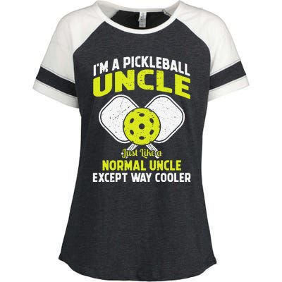 Pickleball Uncle Funny Pickleball Player Gift For Him Enza Ladies Jersey Colorblock Tee