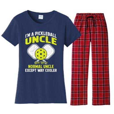 Pickleball Uncle Funny Pickleball Player Gift For Him Women's Flannel Pajama Set