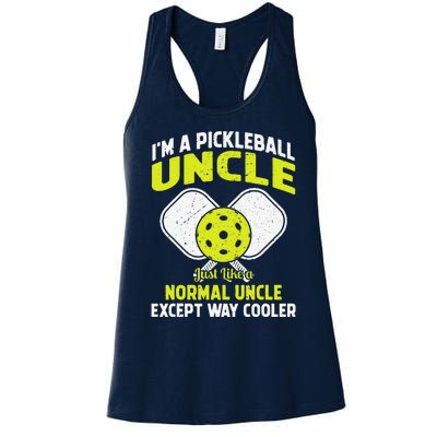 Pickleball Uncle Funny Pickleball Player Gift For Him Women's Racerback Tank