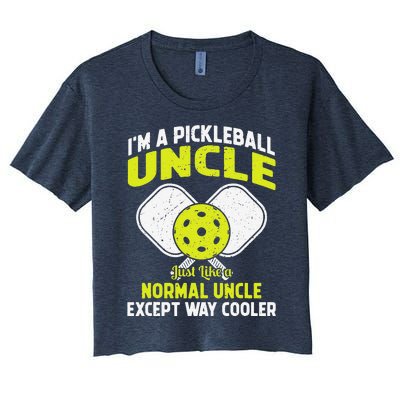 Pickleball Uncle Funny Pickleball Player Gift For Him Women's Crop Top Tee