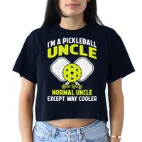 Pickleball Uncle Funny Pickleball Player Gift For Him Women's Crop Top Tee