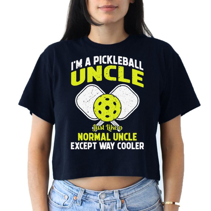 Pickleball Uncle Funny Pickleball Player Gift For Him Women's Crop Top Tee