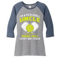 Pickleball Uncle Funny Pickleball Player Gift For Him Women's Tri-Blend 3/4-Sleeve Raglan Shirt