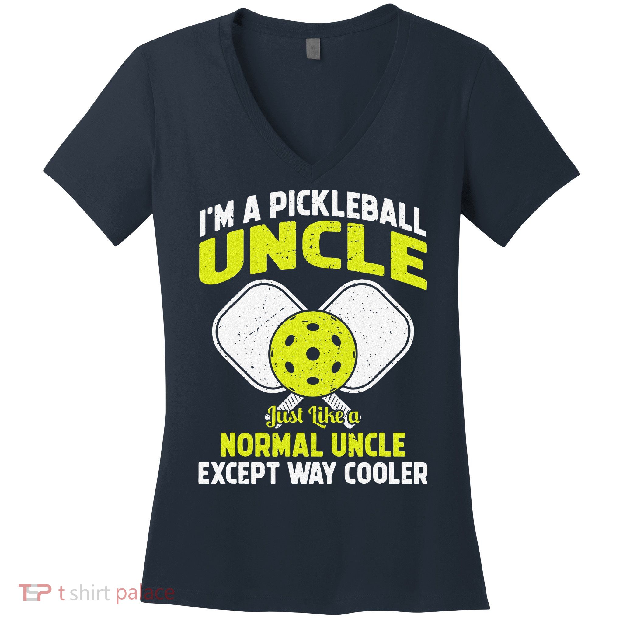 Pickleball Uncle Funny Pickleball Player Gift For Him Women's V-Neck T-Shirt