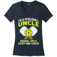 Pickleball Uncle Funny Pickleball Player Gift For Him Women's V-Neck T-Shirt