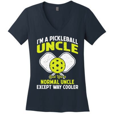 Pickleball Uncle Funny Pickleball Player Gift For Him Women's V-Neck T-Shirt