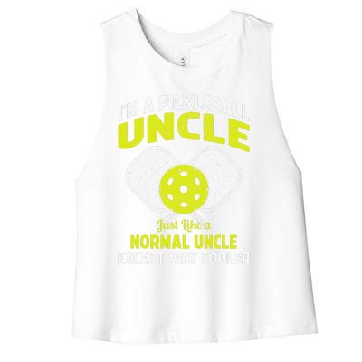 Pickleball Uncle Funny Pickleball Player Gift For Him Women's Racerback Cropped Tank