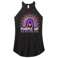 Purple Up For Military Month Military Child Rainbow Women’s Perfect Tri Rocker Tank