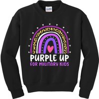 Purple Up For Military Month Military Child Rainbow Kids Sweatshirt