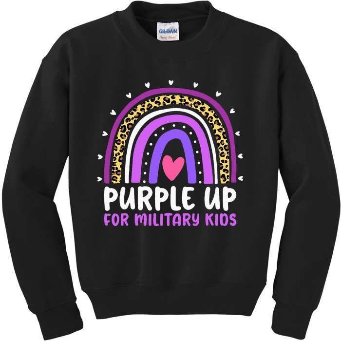 Purple Up For Military Month Military Child Rainbow Kids Sweatshirt